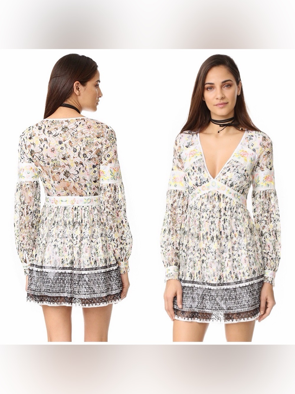 Free People Cherry Blossom Mini Dress Floral Embroidered Size 0